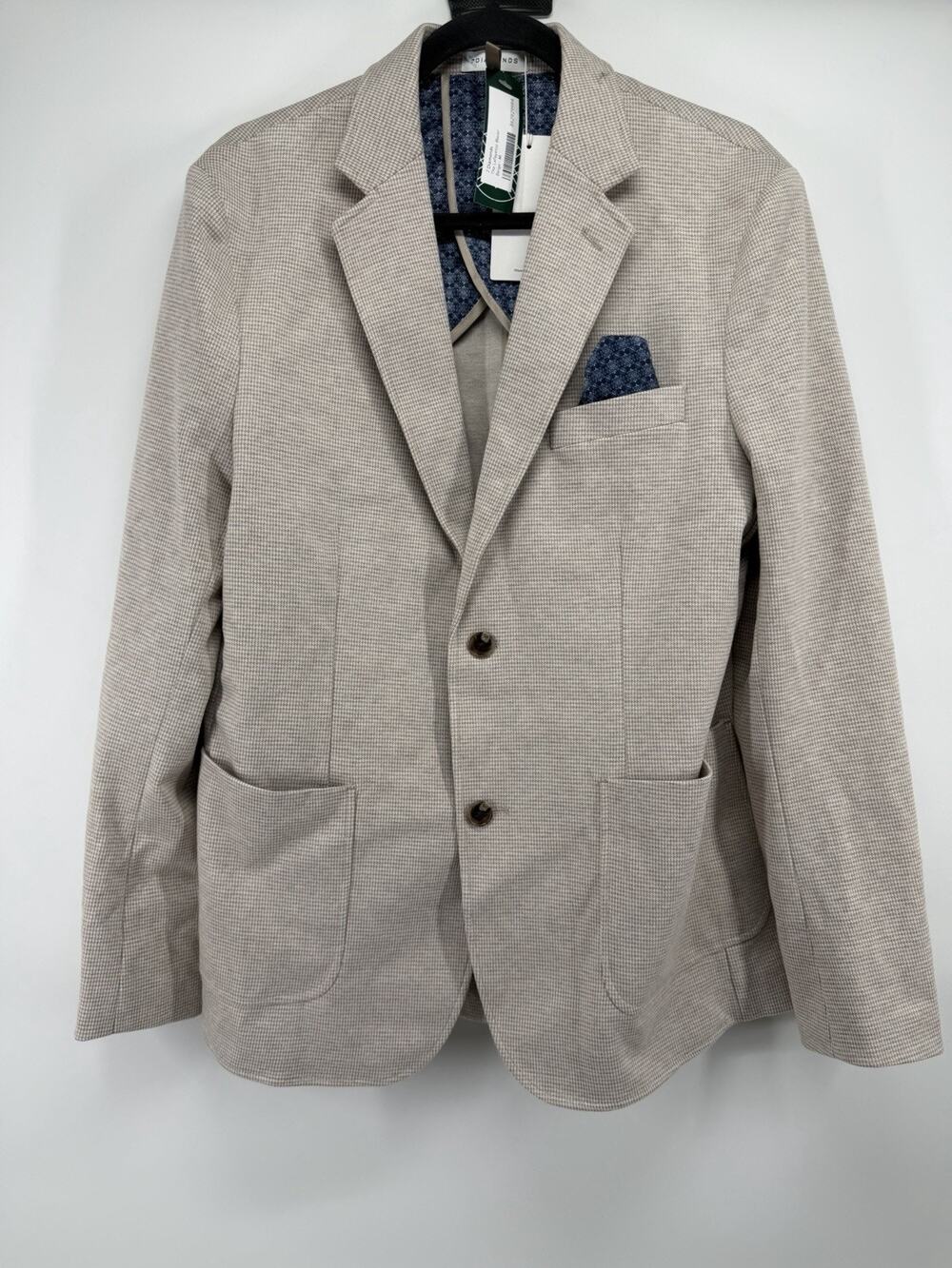 7 Diamonds Men's Beige Lafayette Two-Button Blazer Medium NWT